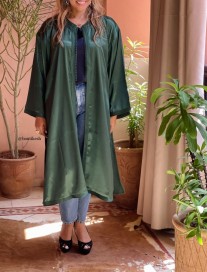 Kimono en satin vert avec Sfifa et aqadi vert taille standard