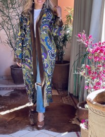 Kimono coton green purple blue yellow white with velvet band green kaki regular size